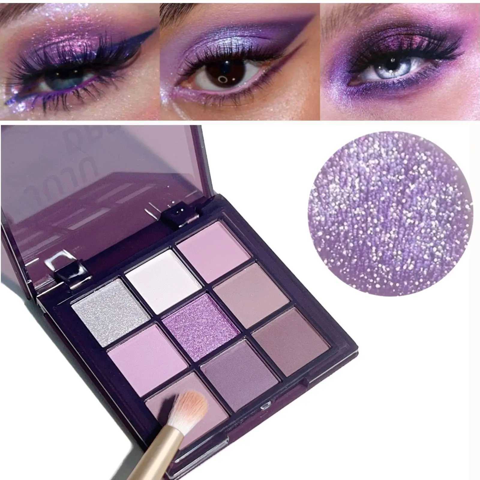 9-color Purple Series Eyeshadow Palette Multi-Color Matte Shimmer Finishes Long-lasting And Non-fading Daily Makeup H260327
