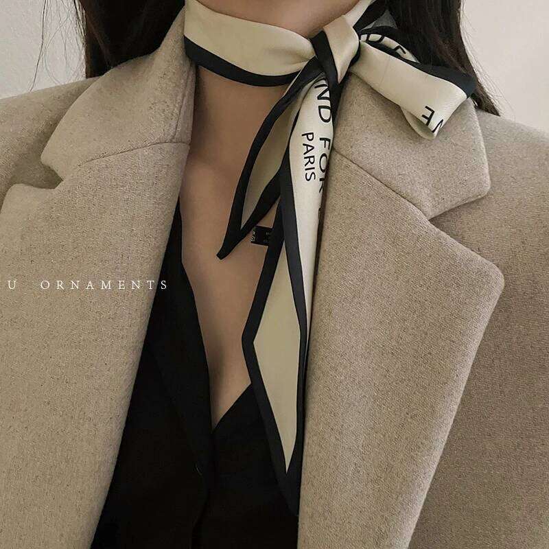 2026 New Luxury Brand Tarot Women Scarf Bag Hair Skinny Silk Scarves Design Foulard Neckerchief Headband For Ladies 26H0327