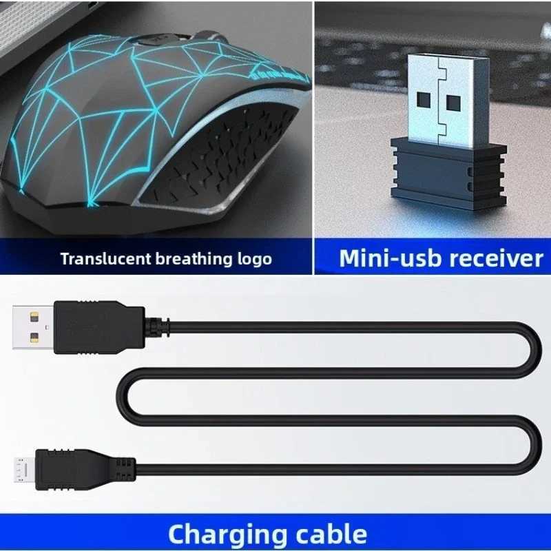 Wireless Mouse Charging Gaming Mouse Mute Backlit Mouse Mechanical Ergonomic Optical Computer Accessories for PC Laptop D260327