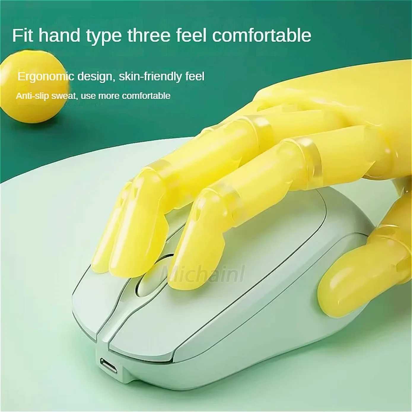 MINGCVIL Wireless Mouse RGB Rechargeable Bluetooth Mice Wireless Computer Ergonomic Gaming Mouse for Laptop PC adjustable DPI D260327