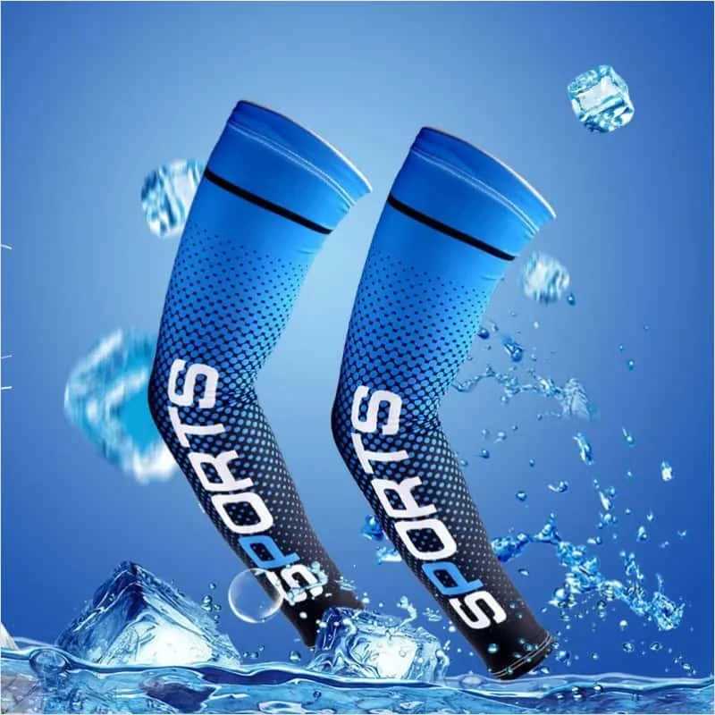 UV Resistant Ice Silk Cooling Set - 1 Pair Arm Sleeves 1 Face Mask Scarf Sun Protection For Running Cycling Outdoor Sports D260326