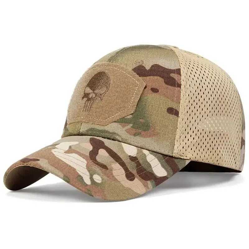 Camouflage Plaid Military Training Spring Summer Outdoor Sports Sunshade Sun Protection Mesh Hat Casual Peaked M260327