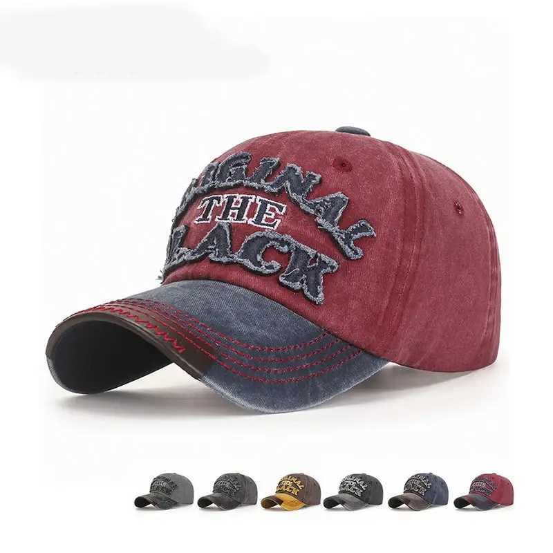 New Cotton Coated Outdoor Sports Wash Baseball Embroidery Patch Black Letter Sunscreen Sunshade Hat Spring And Autumn M260327