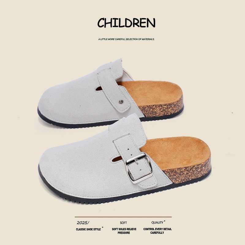 Childrens 2026 New Classic Style Buckle Strap Closed casual fashion slippersT260327