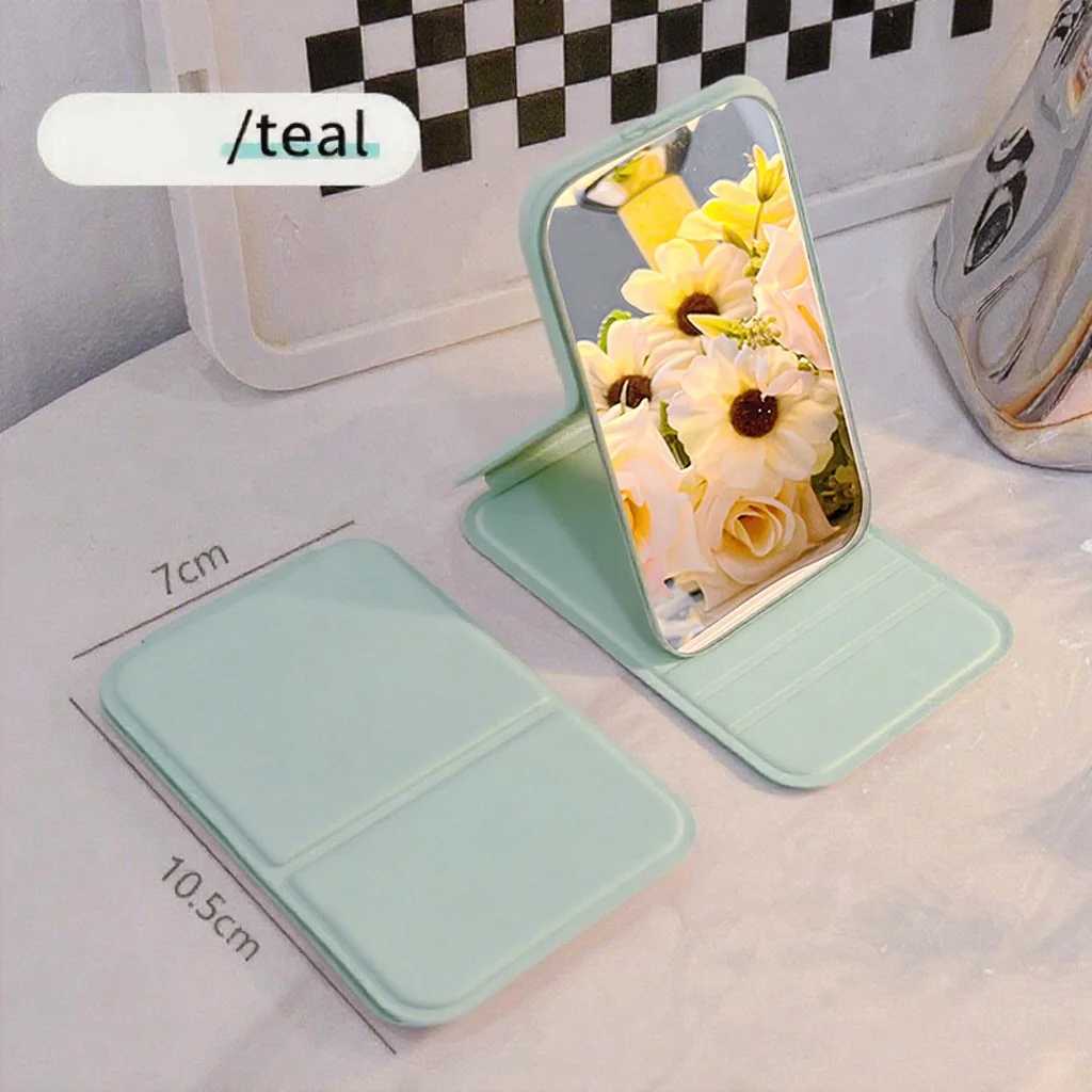 1pc Mirror Makeup Mirror Portable Folding Mirror Girl Makeup Mirror HD Desktop Stand up Mini Portable Small Mirror Travel H260327