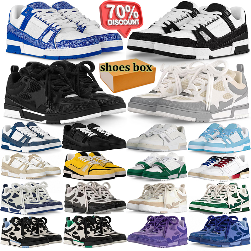 with box skate shoes designer sneakers luxury mens women trainers sneaker runner shoe scarpe Plate-forme chaussure black white