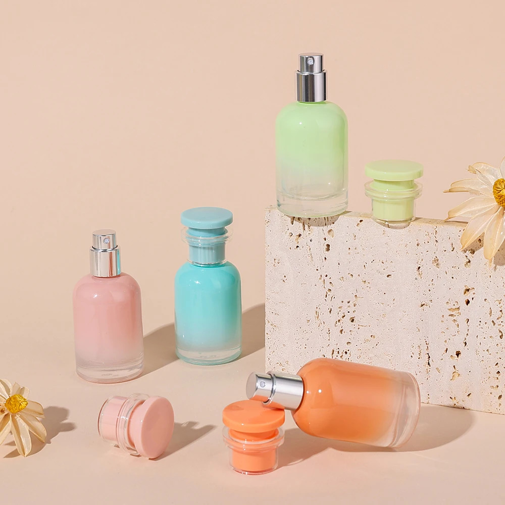 5pcs 30ml Candy Color Empty Refillable Round Perfume Bottle Glass Spray Bottle Portable Travel Cosmetic Bottle for Perfumes 260318