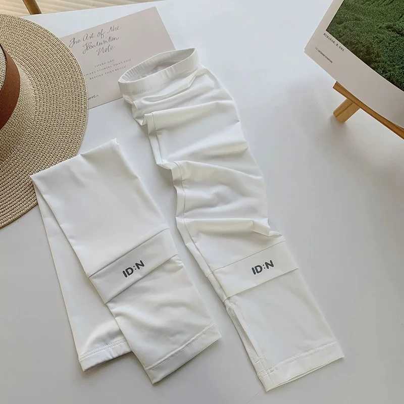 Summer Ice Silk Sun Protection Sleeves Driving Gloves Long Fingerless Cool Arm Warmer Solid Color Outdoor Beach Arm Protection D260326