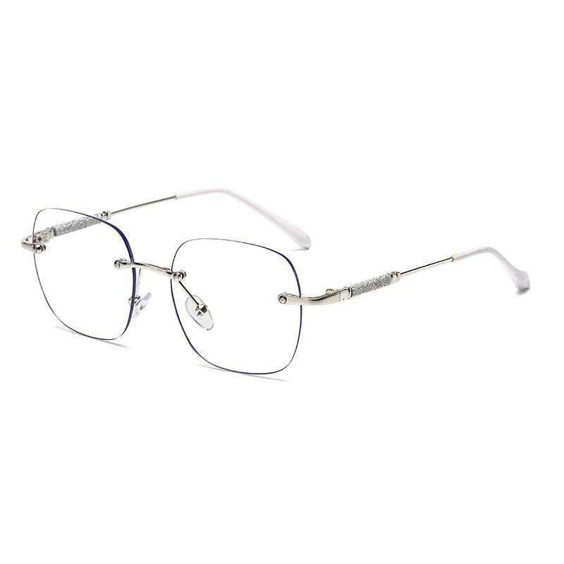 Photochromic Anti Radiation Frameless Glasses for Women Men Rimless Transition Eyeglass 2 in 1 Eyeglasses 26Y0327