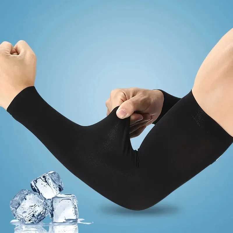 Ice Silk Sports Arm Sleeves Cycling Sun UV Protection Outdoor Travel Running Gym Fitness Cool Summer Arm Sleeves D260326