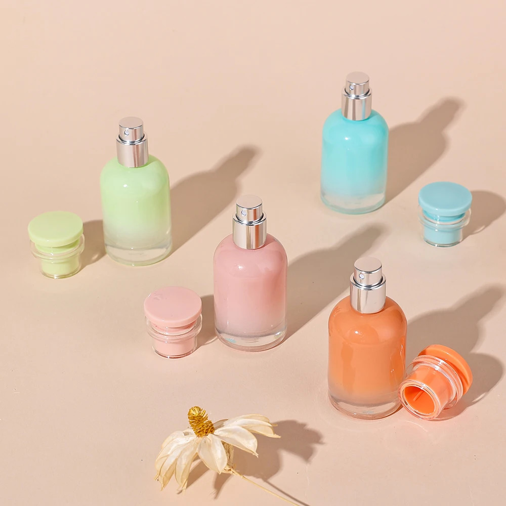 5pcs 30ml Candy Color Empty Refillable Round Perfume Bottle Glass Spray Bottle Portable Travel Cosmetic Bottle for Perfumes 260318