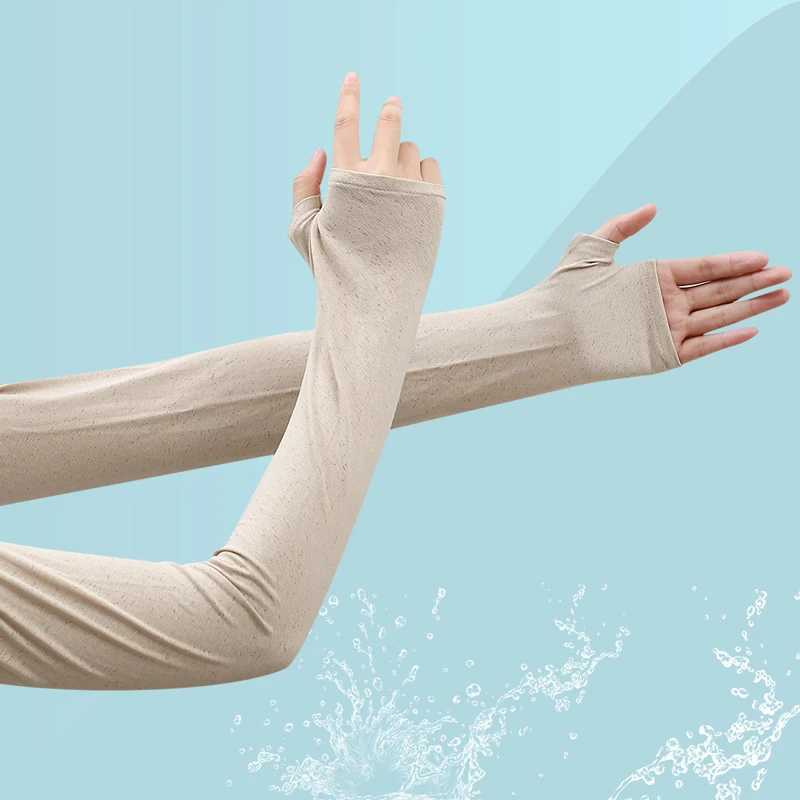 Ice silk sun protection sleeve summer loose thin breathable hand sleeve long arm sleeve driving riding shade ice sleeve cool D260326