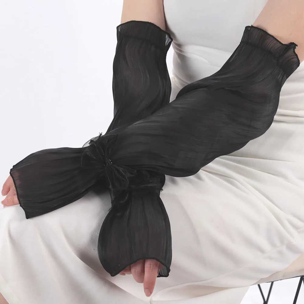 Sun-protective Sleeves Arm Cuff Cover Anti-UV Ice Silk Outdoors Travel Supplies Cycling Driving Sports Womens Arm Sleeves D260326