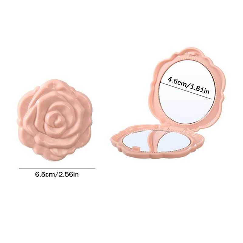 1PCS Portable Retro Rose Mini Mirror Small Pocket Makeup Mirror Double Sided Hand Mirrors Compact Cosmetic Beauty Tool H260327