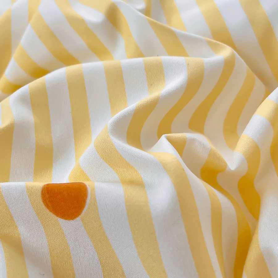 2026 New European-style washed cotton pillowcase soft and breathable bedding simple printed down comforter protection cover H260327