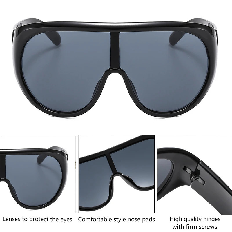 Oversized Shield Mask Sunglasses Women Y2K Futuristic Visor Big Frame Wrap Around Shades Brown Tinted Retro Windproof Eyewear 260326