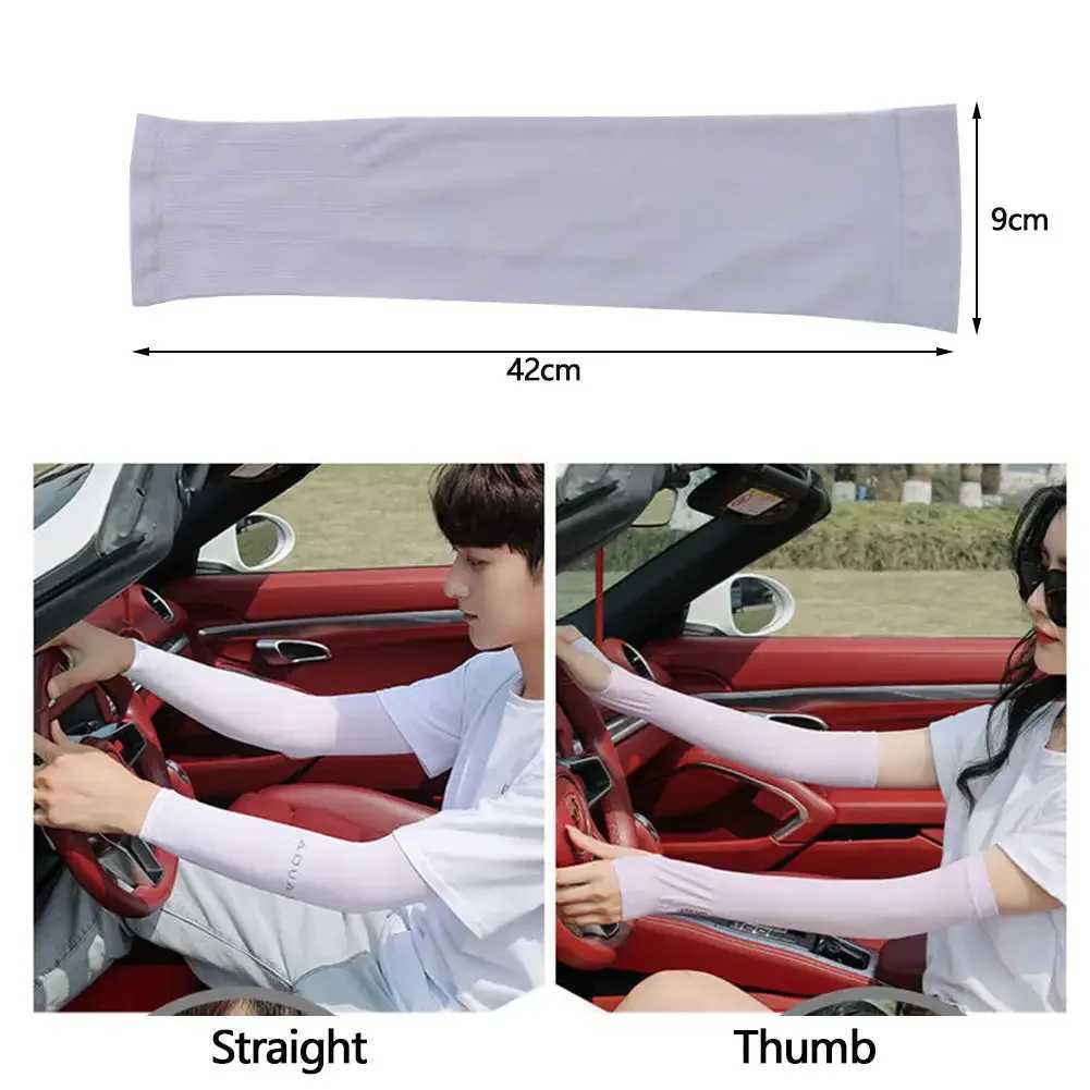 UPF50 Summer Arm Sleeves Ice Fabric Breathable Quick Dry Running Sportswear Sun UV Protection Long Arm Cover Cycling Arm Sleeve D260326