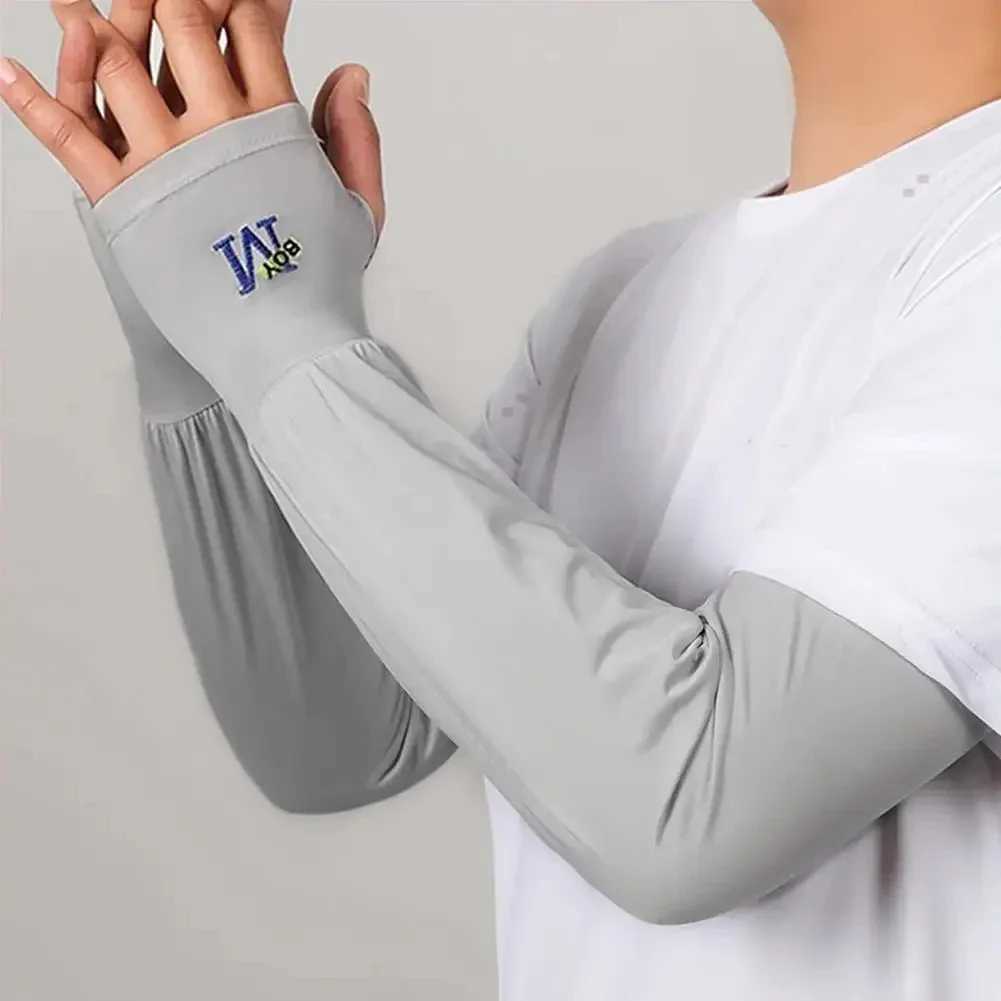 Mens Ice Silk Sun-protective Sleeves Arm Cover for Driving Riding Outdoor Sports UV Guard Cool Arm Sleeves D260326