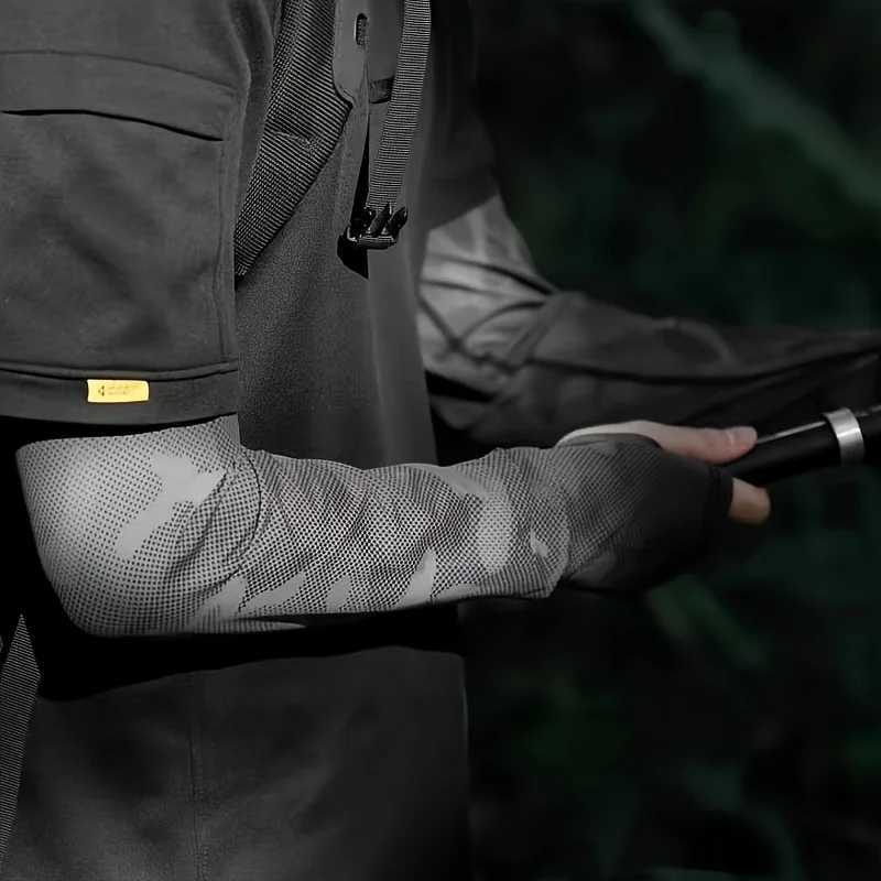 Ice Silk Sleeve UV Sun Protection Breathable Cooling Anti-Slip Camo Arm Sleeves Outdoor Driving Hiking Fishing Cycling Sleeve D260326