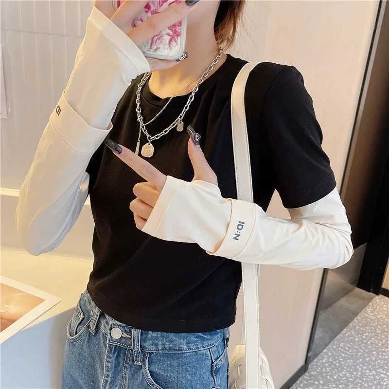 Summer Ice Silk Sun Protection Sleeves Driving Gloves Long Fingerless Cool Arm Warmer Solid Color Outdoor Beach Arm Protection D260326