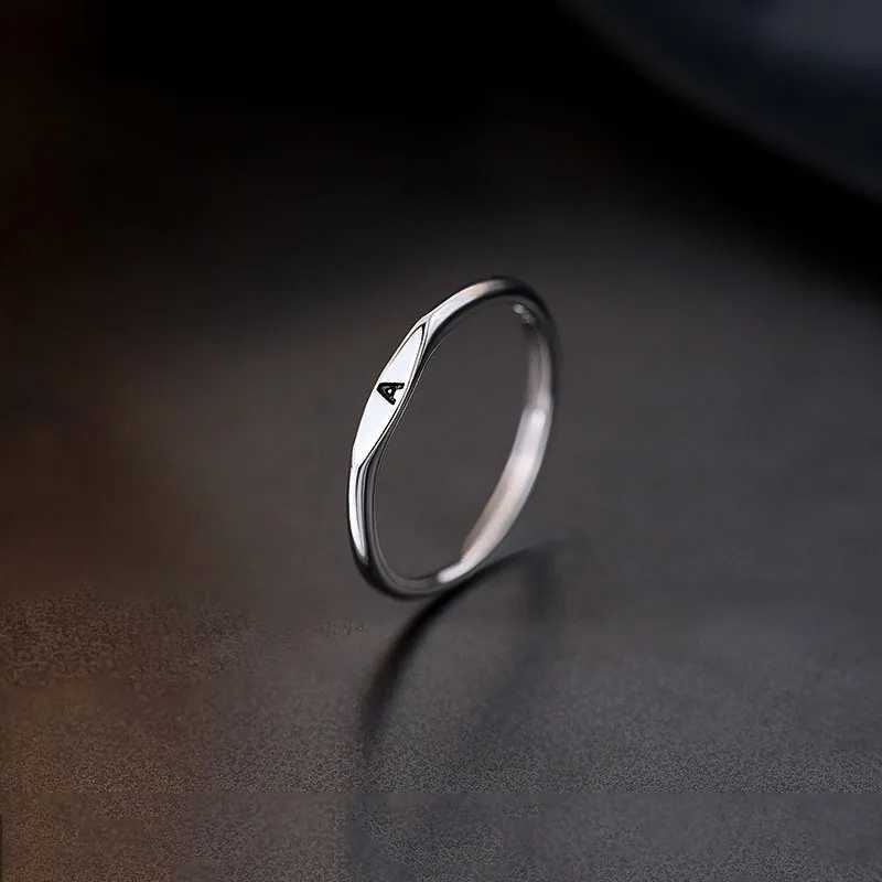 New 925 Sterling Silver Letter Ring Charm Personality Simple Style Woman Ring Birthday Gift for Friends Exquisite Jewelry H260327