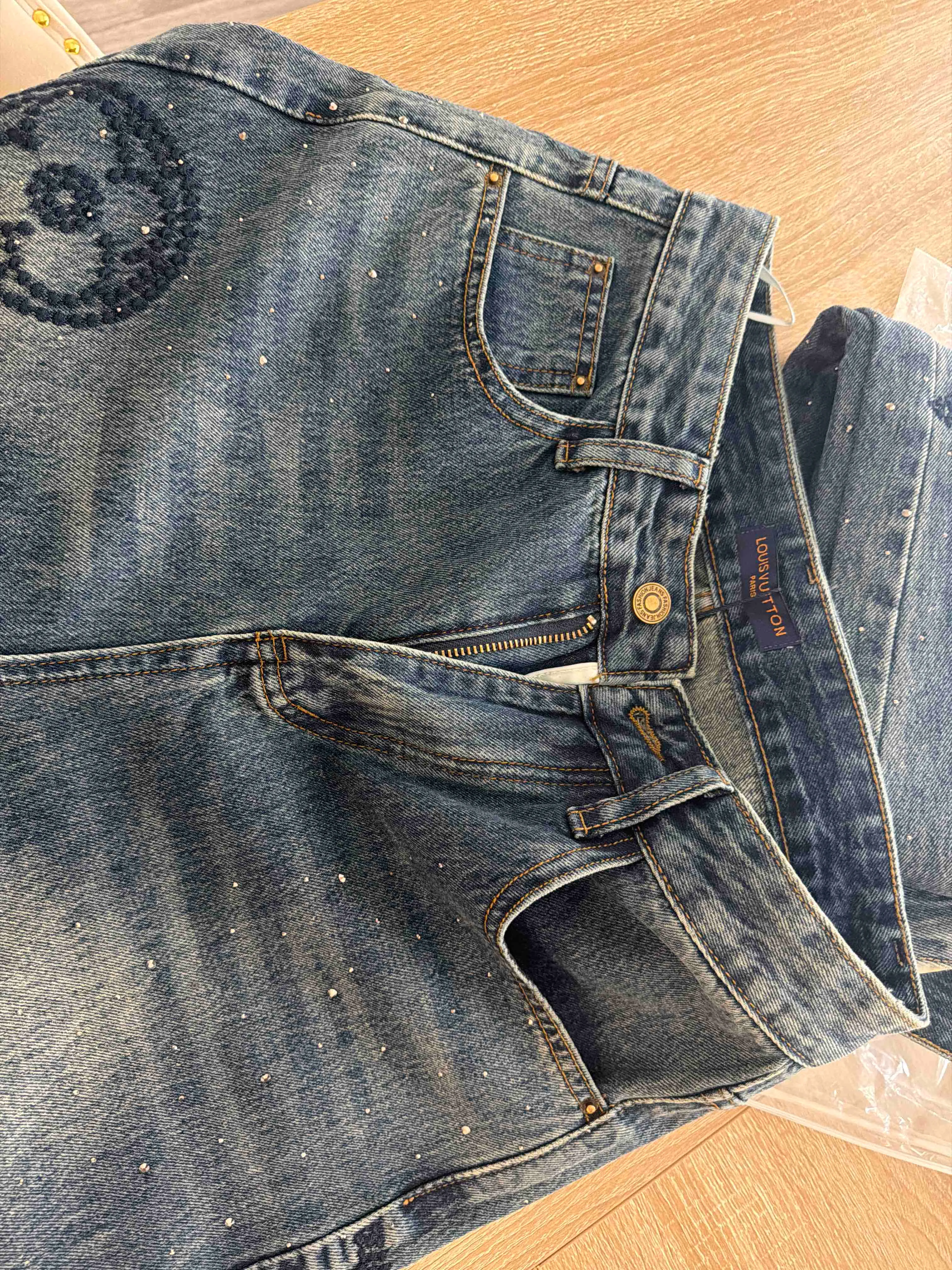 Women's Jeans Streetwear Vintage Fashion High Waisted Wide Leg Jean Female Trouser Letter Hip Hop Baggy Denim Pants Size S-XL - view 6
