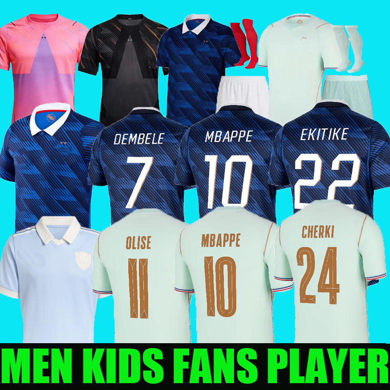 french soccer jersey 2026 MBAPPE THAUVIN BARCOLA OLISE EKITIKE 26 27 DEMBELE Maillots de football shirt equipement de foot Men kids kit enfants france 120TH RUGBY