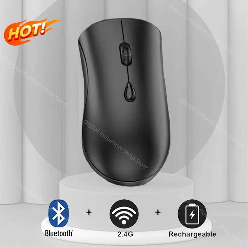 Wireless Mouse Silent Rechargeable Bluetooth 24ghz Dual-mode Optical Ergonomic Bluetooth Mouse For Laptop Pc Ipad Mice New D260327
