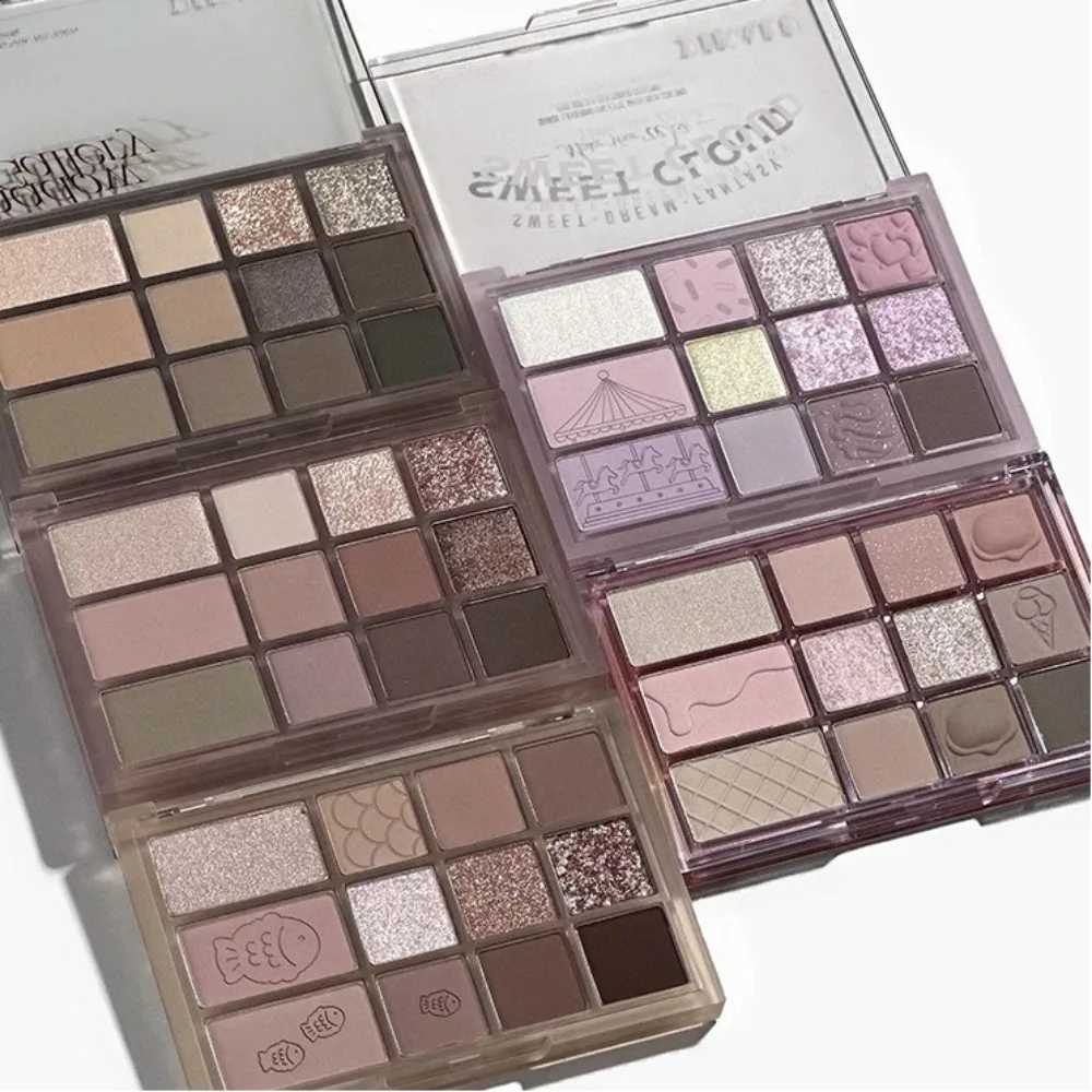 12Color Pink Brown Eye Shadow Tray Pearl Glitter Earth Matte Chocolate Eyeshadow Palette Korea Low Saturation Eye Pigment Makeup H260327
