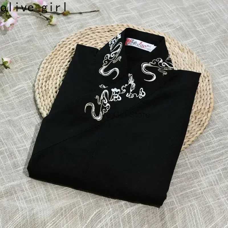 Oversized Traditional Chinese Hanfu Top Plus Size Daily Female Cross Collar Embroidery for Spring and Summer Clothing C260326