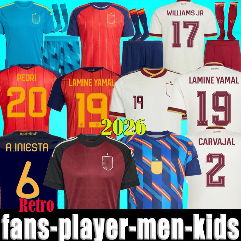 spain Jersey 2026 soccer jerseys men kids kit RAMOS PEDRI LAMINE YAMAL CARVAJAL Camiseta 1996 1994 2010 RAUL XAVI LUIS ENSRIQUE Iniesta retro SPANISH Football shirts