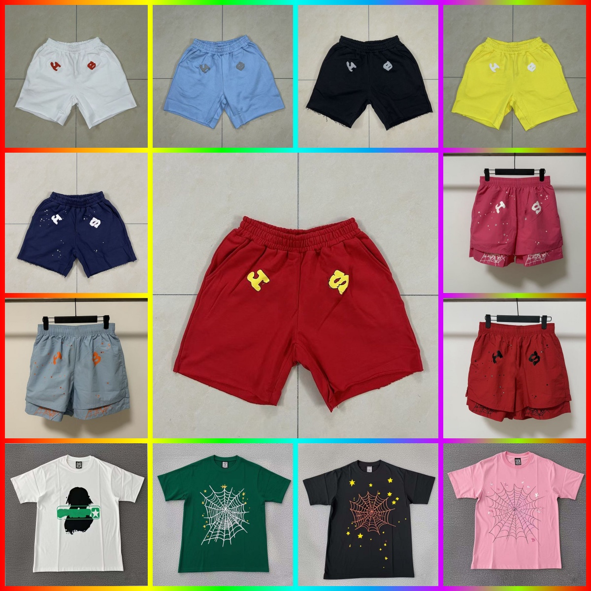 Men Short Designer Short Shirt Spider Short Classic Printed Shorts Spider Shirts Short Trendy Brand Summer High-Quality Sports Shorts T Shirt