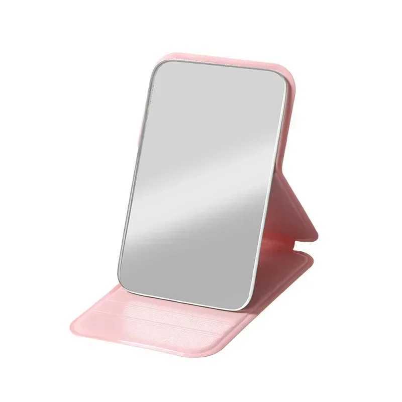 3Color Desktop Make Up Mirrors PU Leather Portable Handheld Makeup Mirror Foldable Student Compact Cute Pocket Mirror New H260327