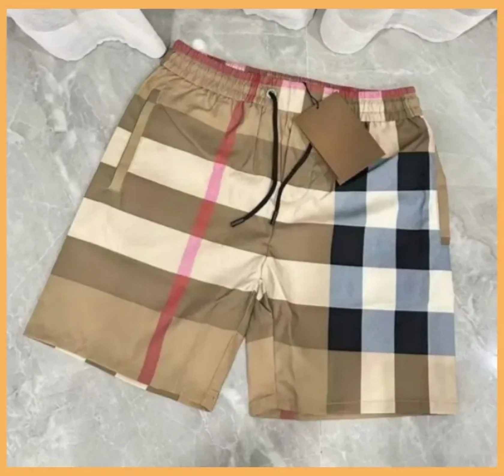 Men Shorts Summer Classic Brand Designer Shorts Man Plaid Casual Beach Shorts Breathable Swim Vintage Check Technical Twill Shorts Plus