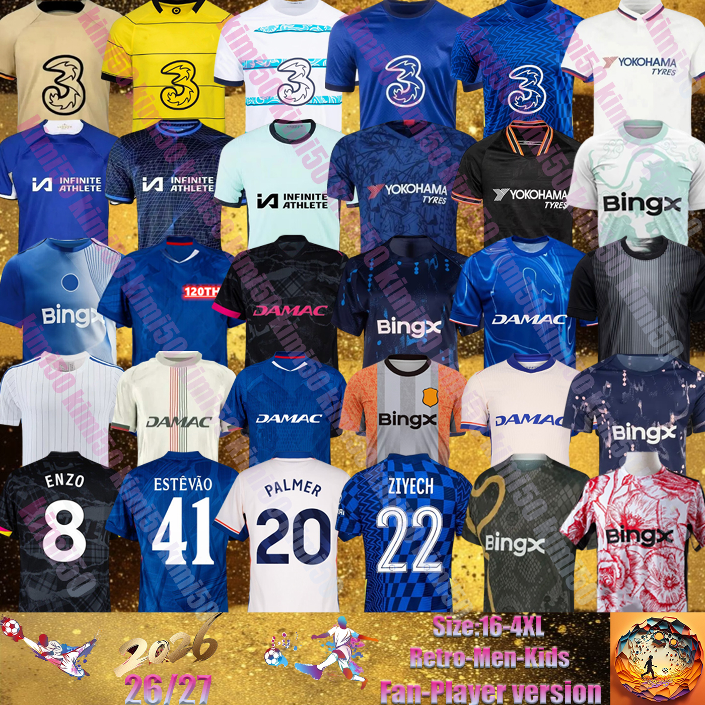 19 20 21 22 23 24 25 26 Chelseasea Soccer jersey NKUNKU WERNER MOUNT JORGINHO KANTE HAZARD PALMER Enzo Mudryk Nkunku Jackson JAMES STERLING NETO SANCHO Football Shirts