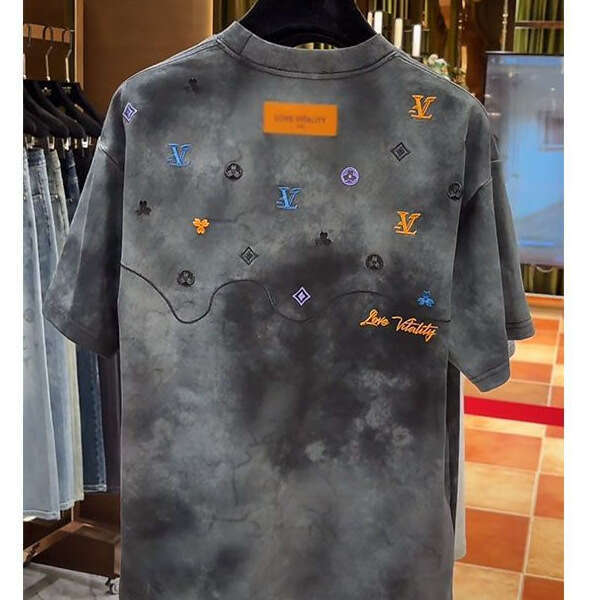 Summer Heavy Embroidery Short Sleeve High-End Fashion Versatile Slim Stylish Loose Fit Unisex Top