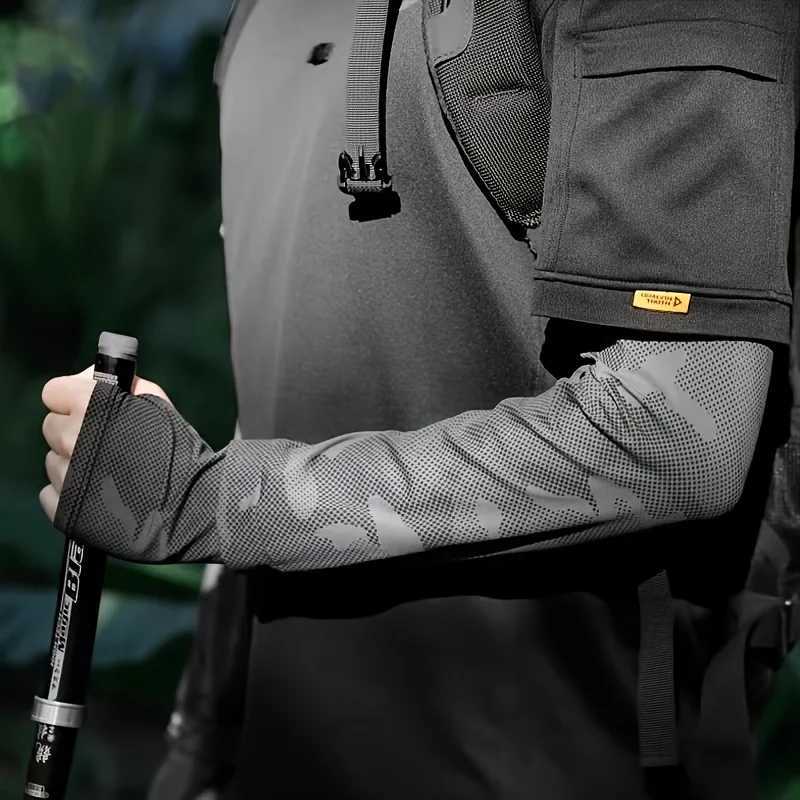 Ice Silk Sleeve UV Sun Protection Breathable Cooling Anti-Slip Camo Arm Sleeves Outdoor Driving Hiking Fishing Cycling Sleeve D260326