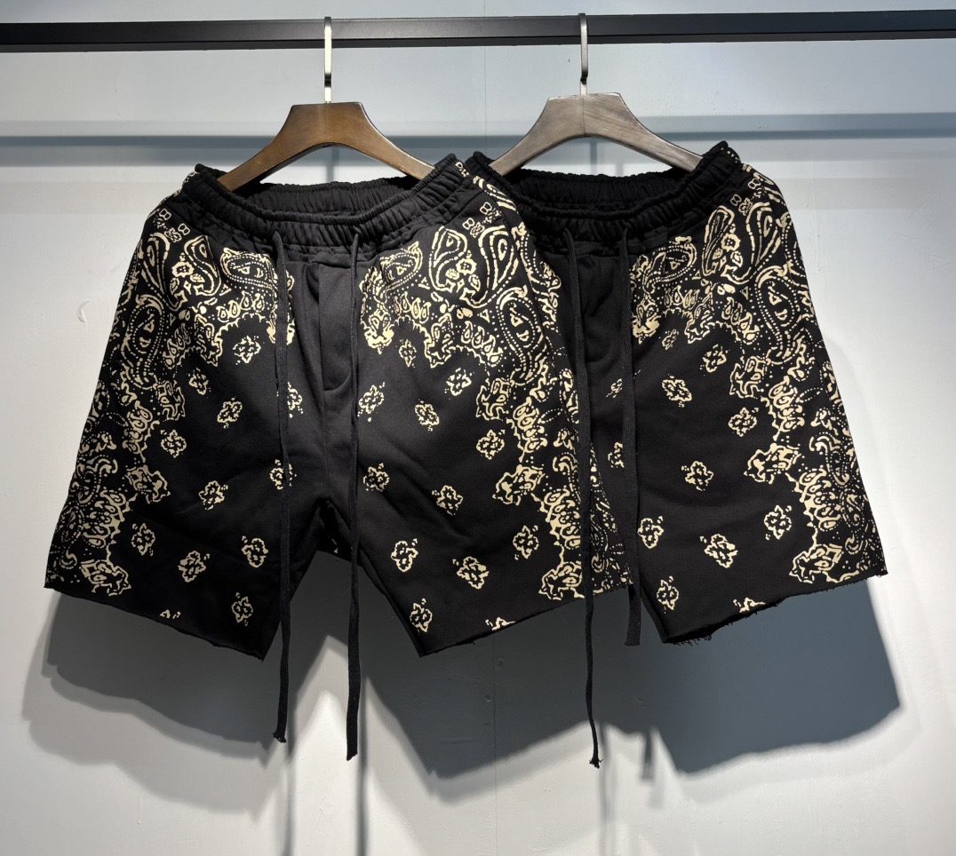 Men's Plus Size Shorts with cotton printing and embroidery,Triangle iron 100% replica of European sizeCotton shorts Summer