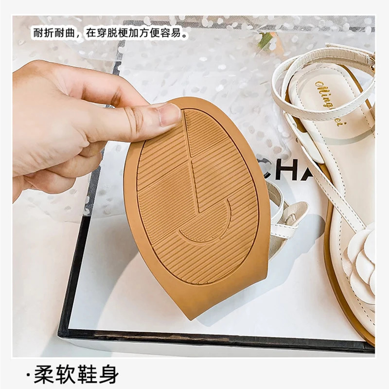 summer womens sandals fashion flower Korean style party and work wear ladies casual flat shoes Large size 41-43 260325