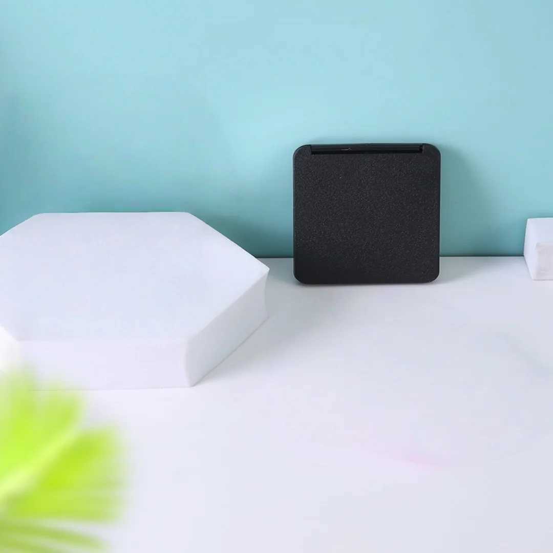 Portable folding double-sided black color makeup mirror mini travel mirror with matte finish womens beauty and makeup tool H260327