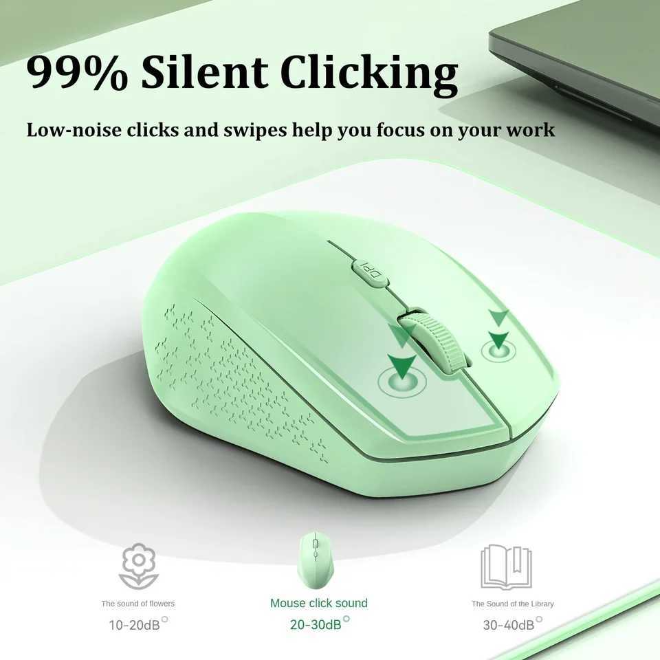 Bluetooth 52 Mouse 24G Wireless Mouse Dual-Mode Silent Mouse Rechargeable Gaming Mouse 1600DPI For Laptop Computer Win Mac OS D260327