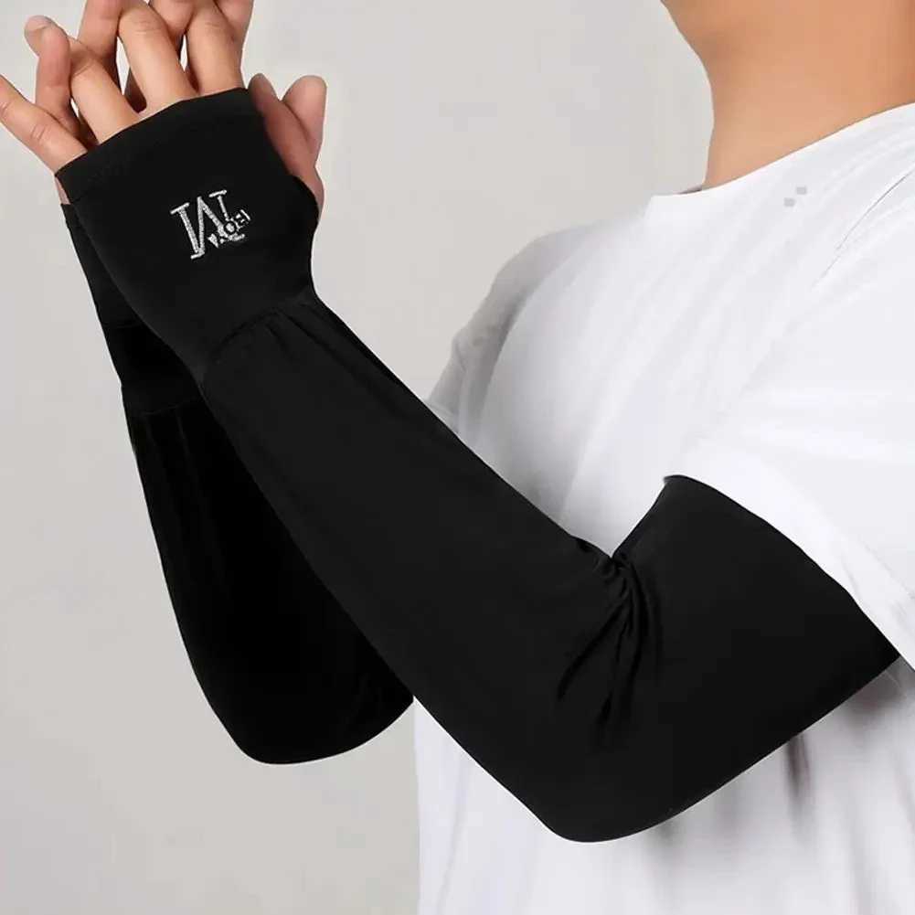 Mens Ice Silk Sun-protective Sleeves Arm Cover for Driving Riding Outdoor Sports UV Guard Cool Arm Sleeves D260326