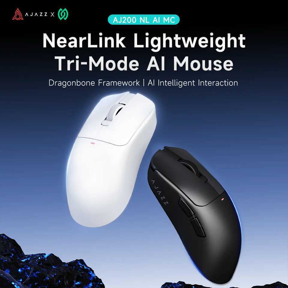 AJAZZ AJ200 NL AI MC Three-Mode Wired/24G/Bluetooth AI Smart Gaming Mouse DIY Voice Macro Assistant D260327