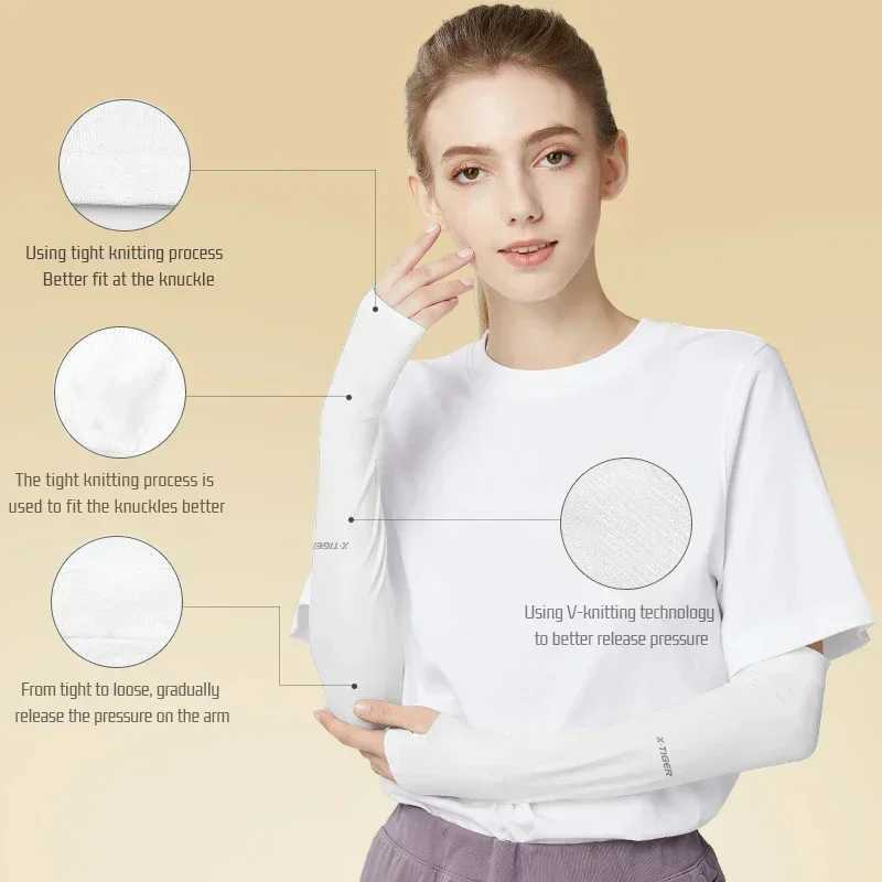 X-TIGER Ice Silk Arm Sleeves Sports Sun Sleeves Cool Summer Arm Sleeves Bicycle MTB Gloves Sleeves Cycling Outdoor Arm Sleeves D260326