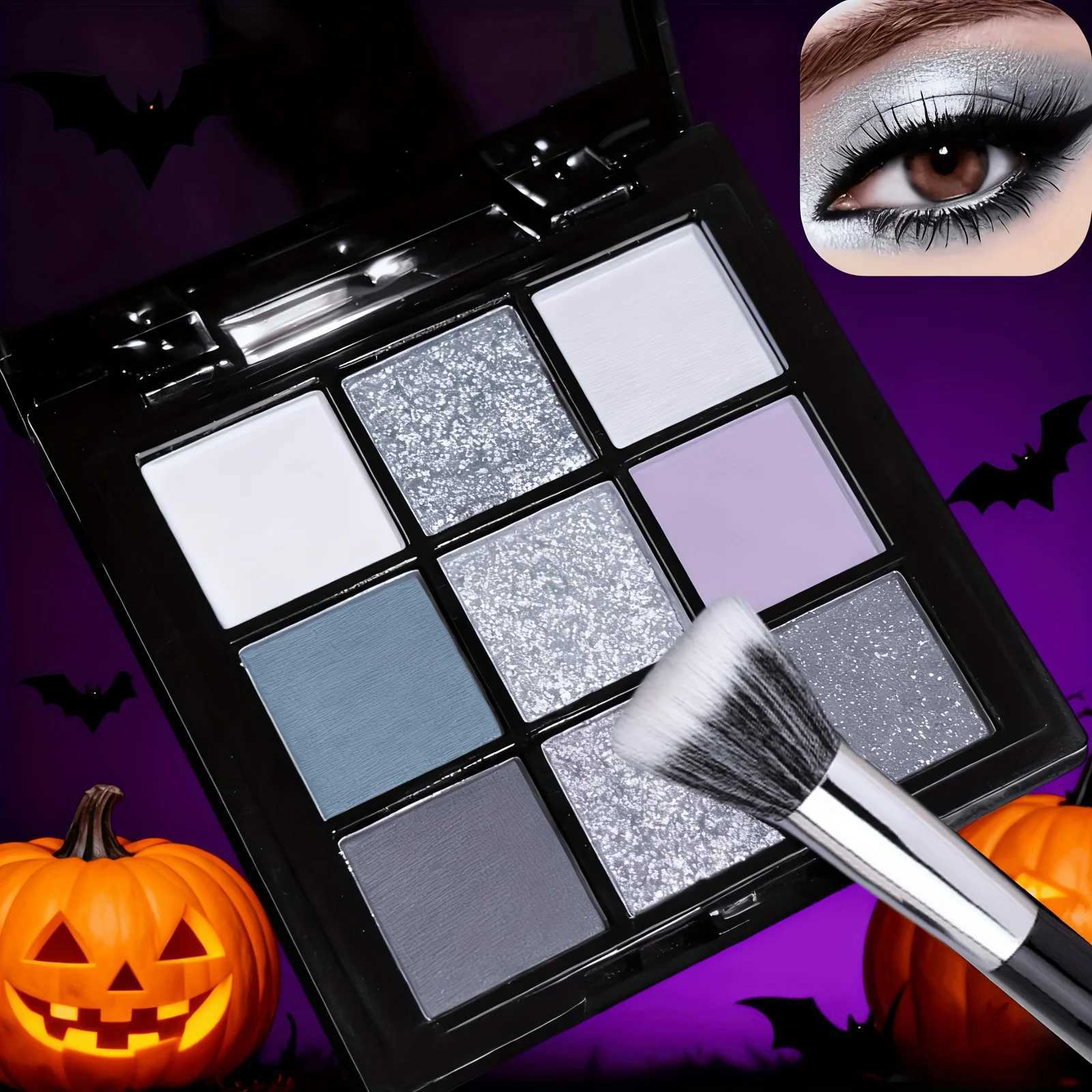 Smoky Eye Shadow Palette 9 Color Black Dark Grey Smokey Makeup Pallet Matte Shimmer Glitter Long-Wearing Waterproof H260327