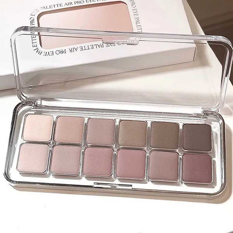 Eye Contour Makeup 12color Eyeshadow Palette Soft Matte Grey Pink Eyeshadow High Pigment Wine Red Brown Eye Shadow for Daily Use H260327
