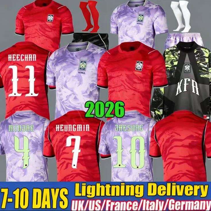 2026 World Cup South Korea soccer jerseys SON national team 26 27 H C HWANG HEECHAN KANGIN MINJAE football shirt men kids kit korea RED jersey Long Goalkeeper uniform