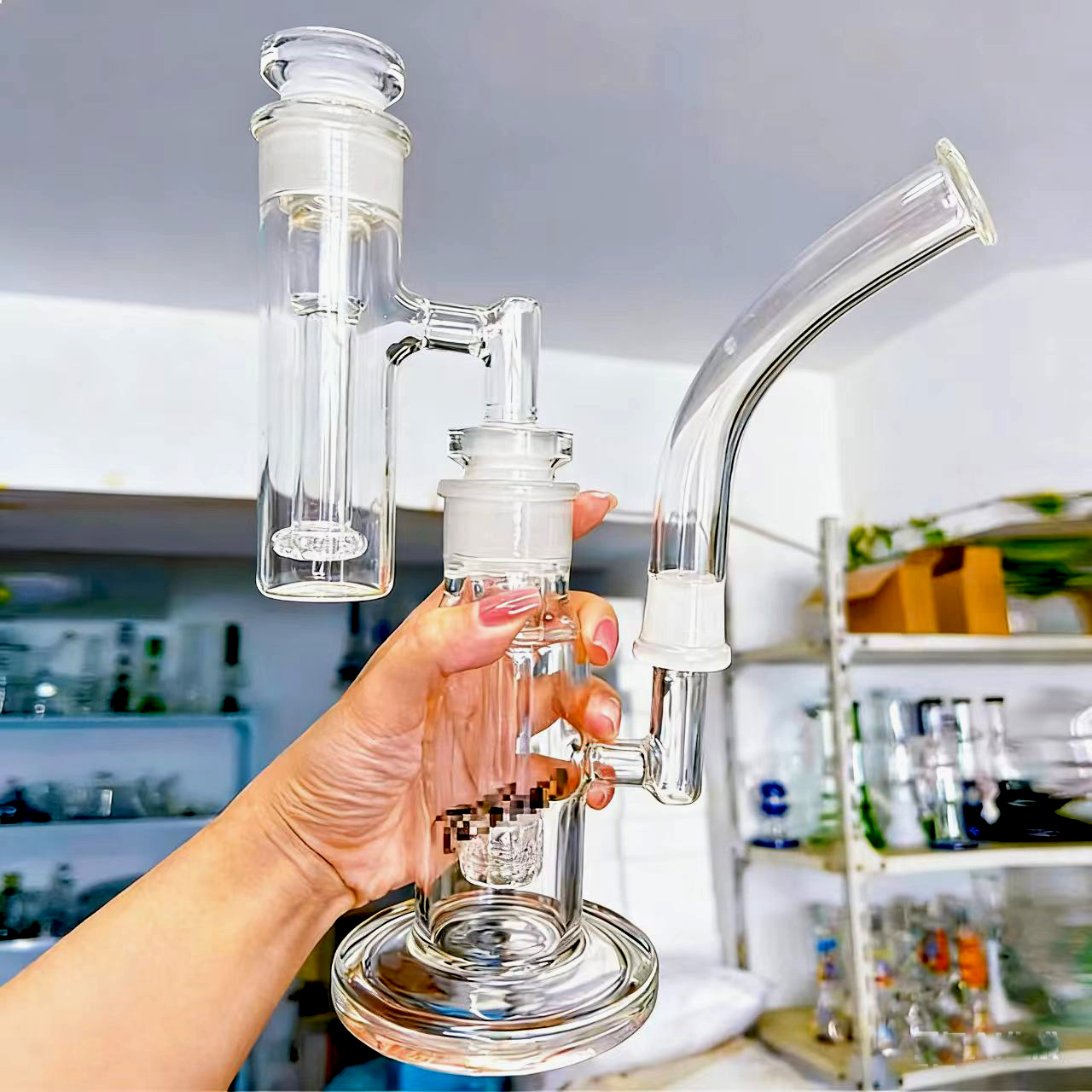 Matrix Perc Glass bong Hookahs Recycler Glass Water pipes Ashcatcher Smoking Accessory Removable Pipe with 18mm bowl TORO