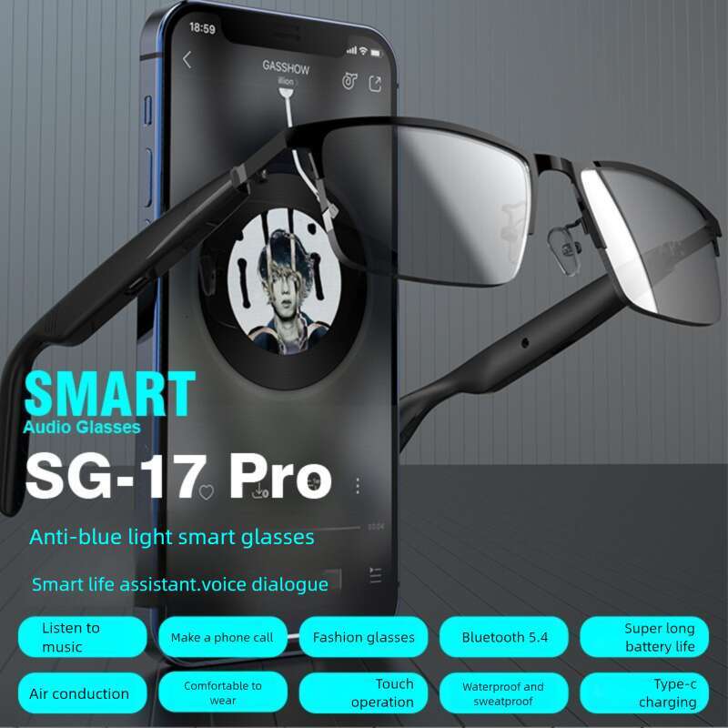 Famous Brand Cross Border AI Anti Blue Light Translation Call Music Open Smart Bluetooth Glasses Headset CKS
