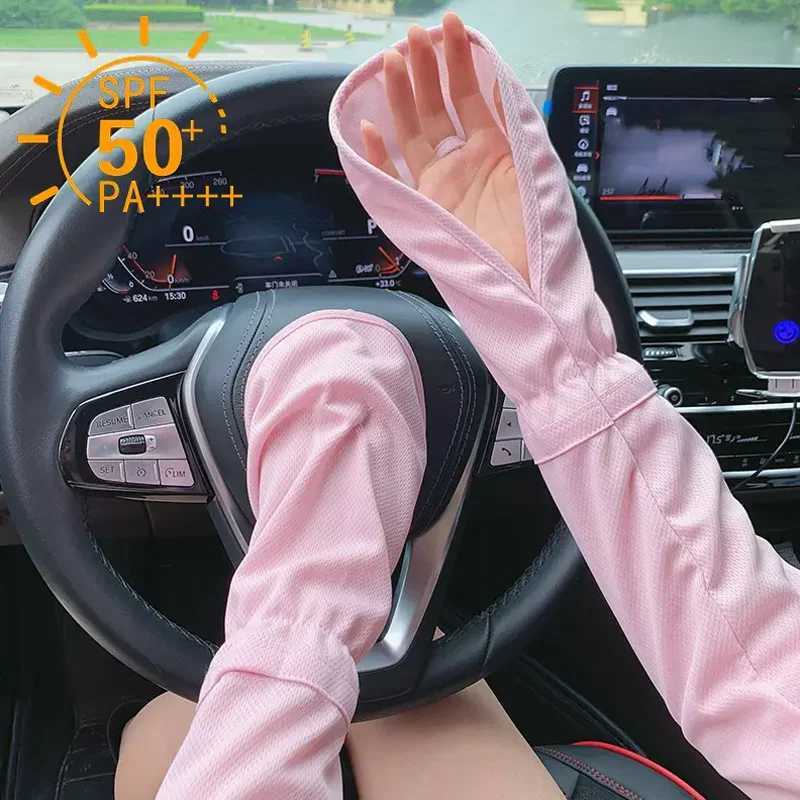 Womens summer sunscreen sleeves breathable horseshoe gloves UV protection driving gloves quick drying outdoor D260326